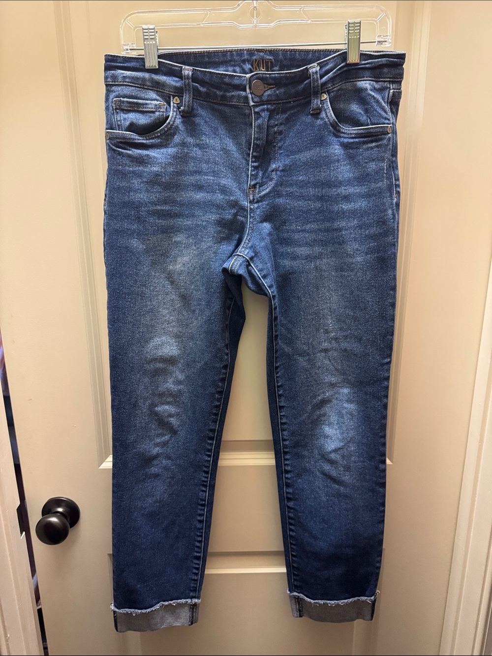 Kut from the Kloth Dark Blue Cropped High-Rise Jeans